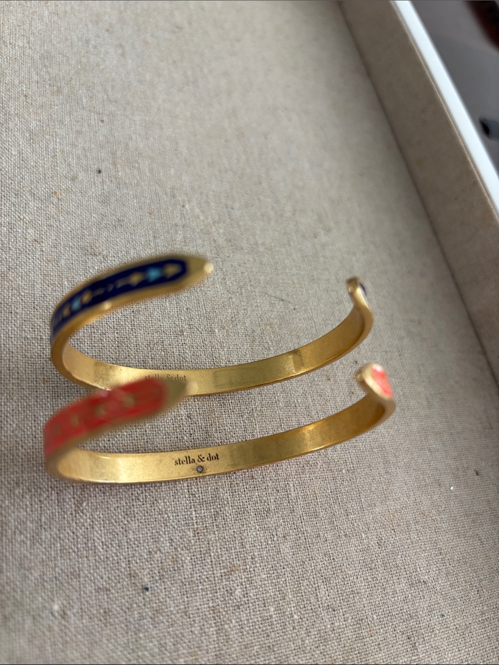 Stella & Dot Manchester Enamel Cuff Bracelet Set - Picture 7 of 10